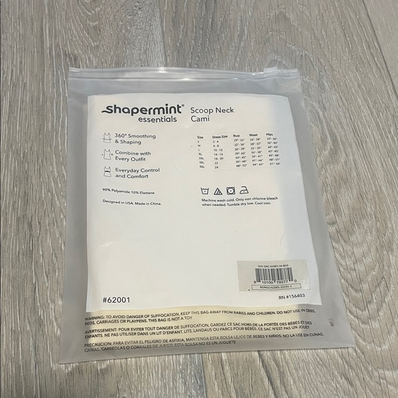 NWT Shapermint Cream Scoop Neck Cami - Picture 2 of 3